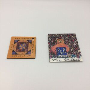 Set 2 Vintage Square Magnet P&B Textiles Mad Madders 1992 Pilgrim/Roy Collection